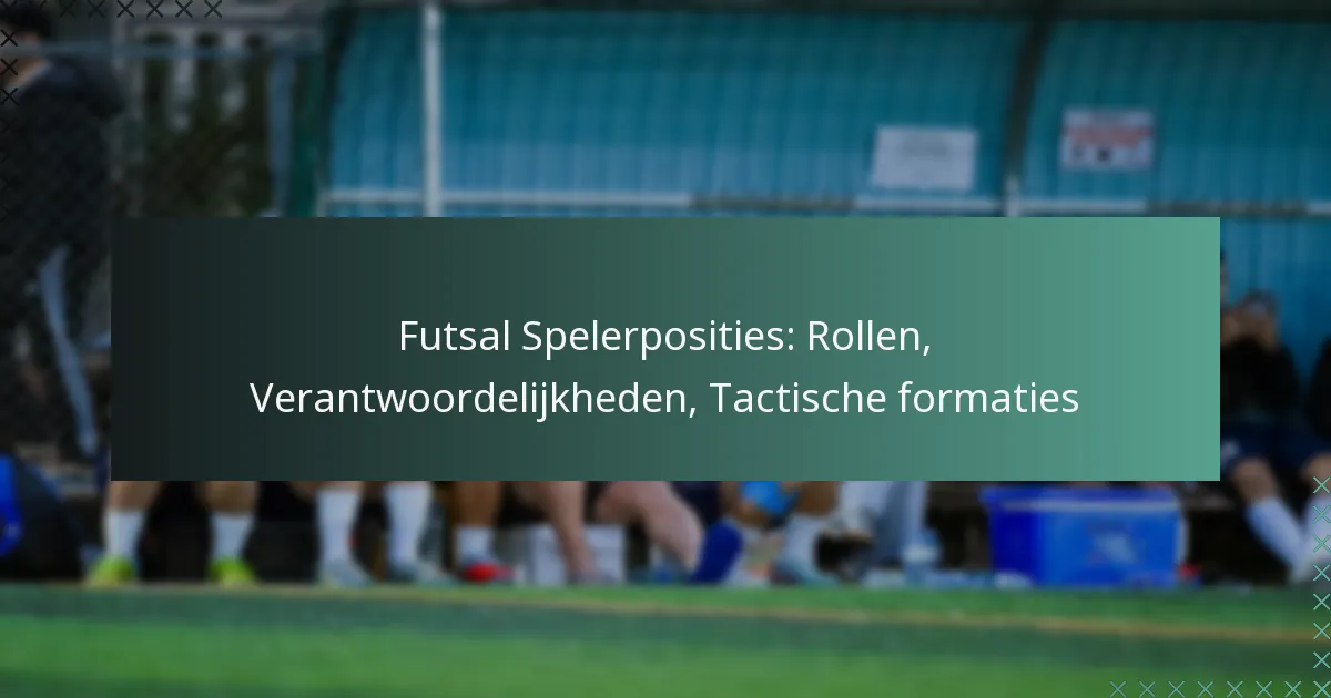 Futsal Spelerposities: Rollen, Verantwoordelijkheden, Tactische formaties