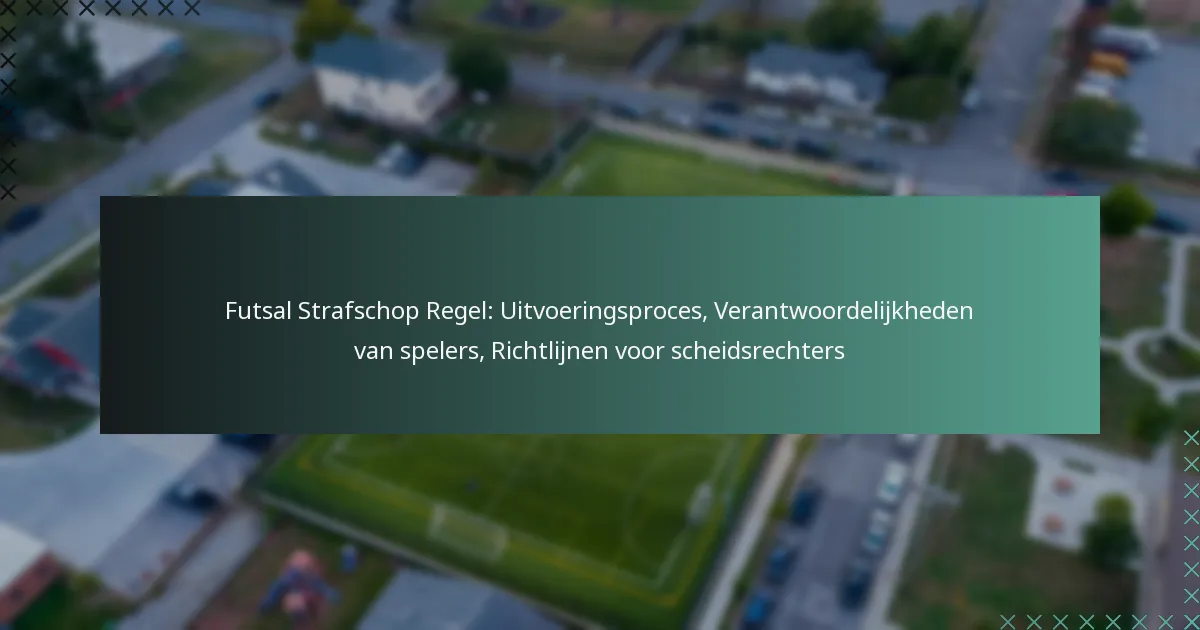 Futsal Strafschop Regel: Uitvoeringsproces, Verantwoordelijkheden van spelers, Richtlijnen voor scheidsrechters