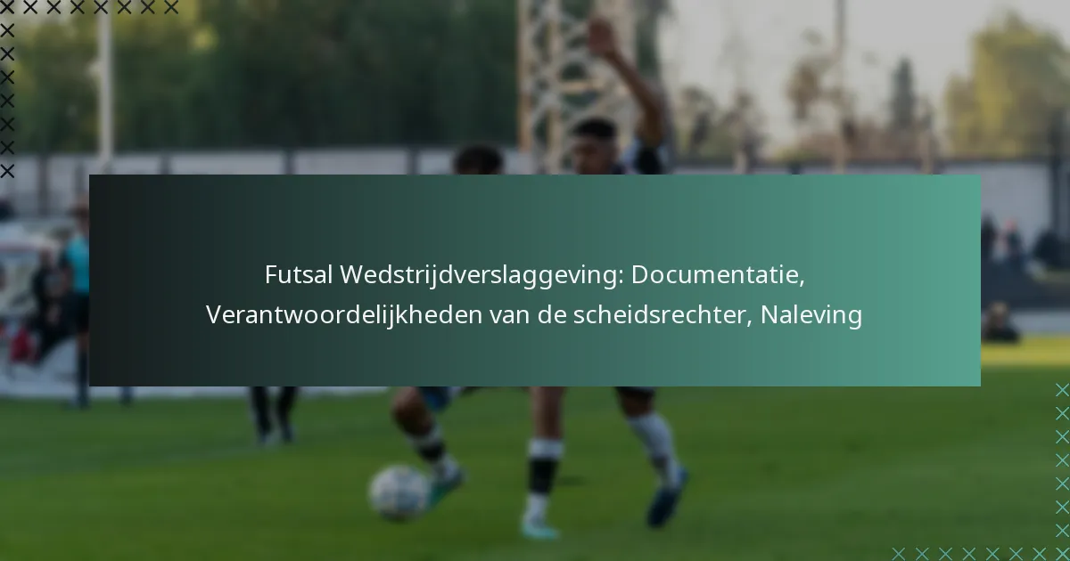 Futsal Wedstrijdverslaggeving: Documentatie, Verantwoordelijkheden van de scheidsrechter, Naleving