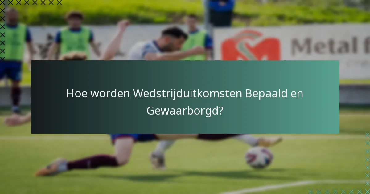 Hoe worden Wedstrijduitkomsten Bepaald en Gewaarborgd?