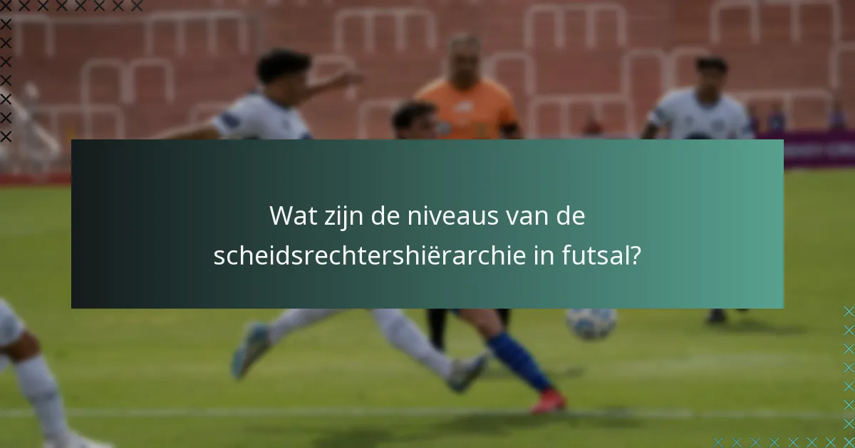 Wat zijn de niveaus van de scheidsrechtershiërarchie in futsal?