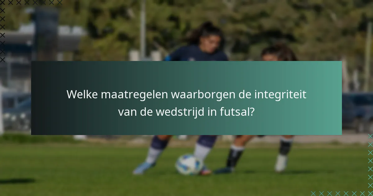 Welke maatregelen waarborgen de integriteit van de wedstrijd in futsal?