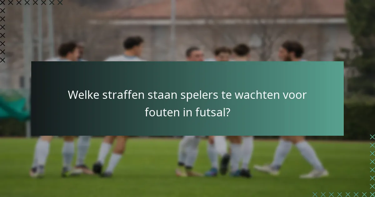 Welke straffen staan spelers te wachten voor fouten in futsal?